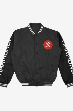 Harmonix Signature Varsity Jacket in Classic Black