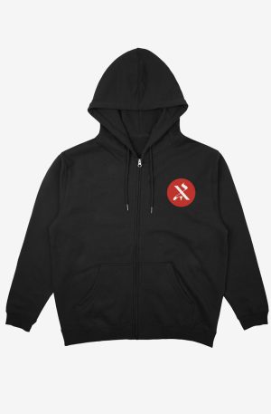 Harmonix Black Zipper Hoodie